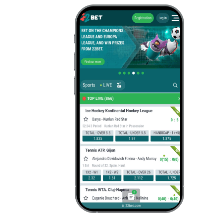 Application mobile 22Bet